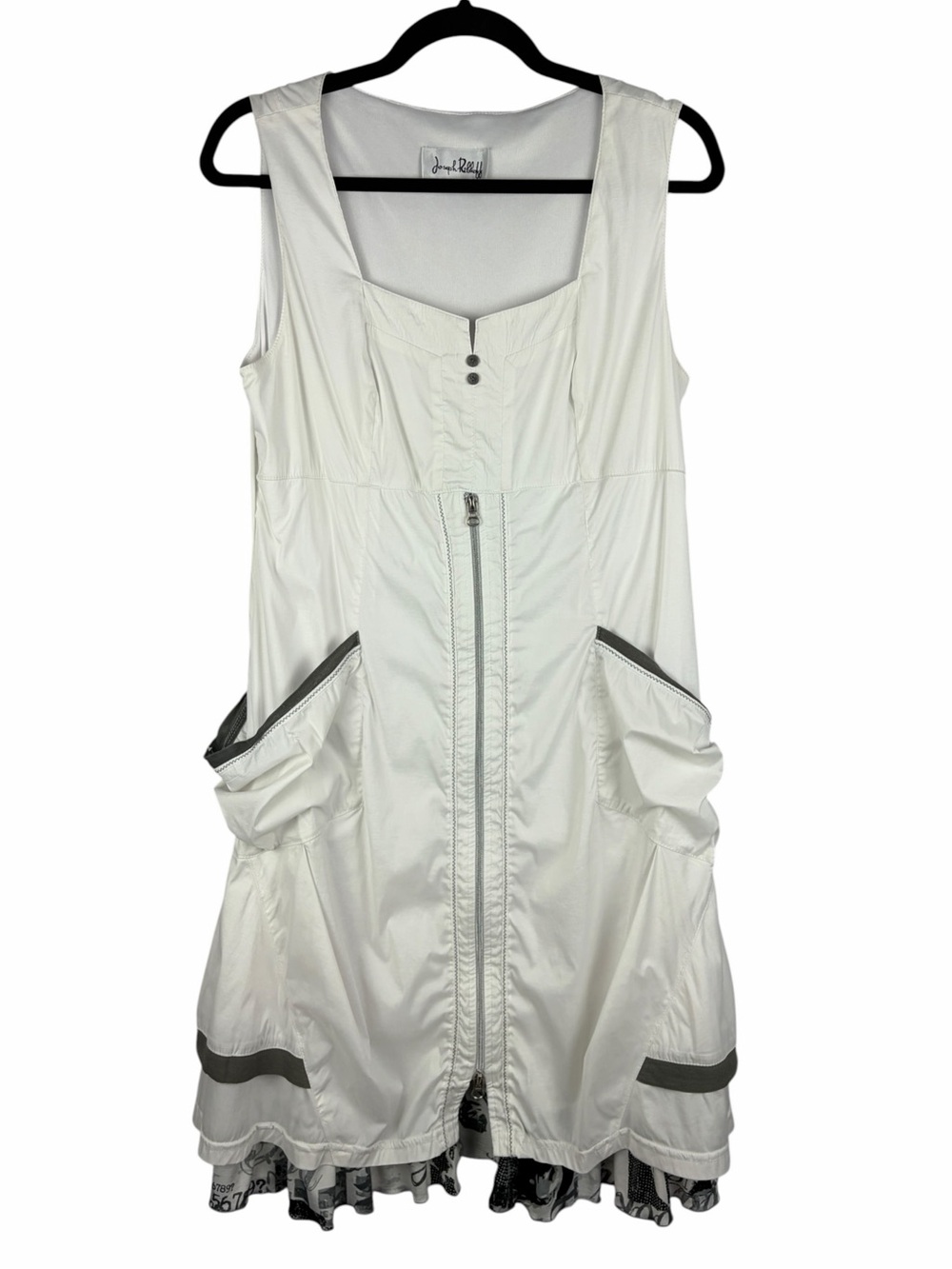 Joseph Ribkoff White Avant Garde Zip Front Dress Tunic Size 8